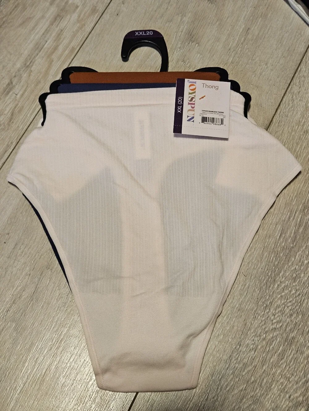 Joyspun Womens 3 Pack Seamless Thongs Size XXL (20) NWT Pink Ice/Dark Iris/Brown
